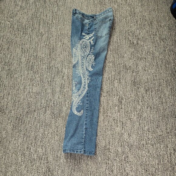 Paisley Embroidered Jeans - Picture 3 of 13